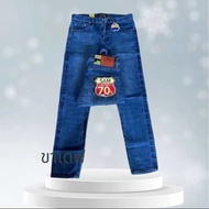 กางเกงยีนส์ Justin Sam1970 เป้ากระดุม มีขากระ บอก มี ขา เดฟ ริมแดง เอา 29.38 ผู้ชาย ทรงกระบอก