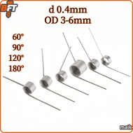 sus304 d0.4mm OD3/3.5/4/4.5/5/5.5/6mm V-shaped spiral torsion spring angle 60/90/120/180 degrees[mai