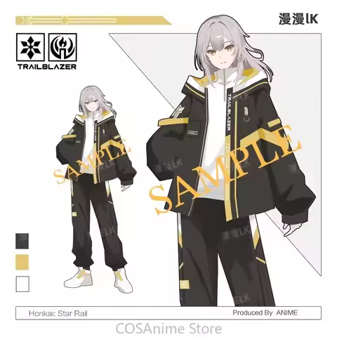 Anime Honkai: Star Rail Cosplay Trailblazer Caelus Stelle Women Men Loose Jacket Coat Hoodie Windbre