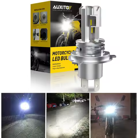 AUXITO 1/2x H4 9003 LED Hi/Lo Beam Canbus No Error Car Motorcycle Headlight Bulb CSP Fanless H4 HB2 