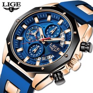 2021 LIGE New Fashion Mens Watches Top Brand Luxury Silicone Sport Watch Men Quartz Date Clock
