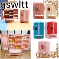 GSWLTT Fridge Refrigerator Model, 1:12 Simulation Miniature Fridge Refrigerator, Mini Craft Plastic Dollhouse Refrigerator Freezer Doll House Accessories