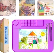 BenemuLife Silicone Craft Mat - 17" x 14" Silicone Art Mat with 10 Color Dividers, Playdoh Mat for Kids Art (Purple)
