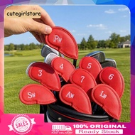 Cute_ Full Set Golf Iron Covers Waterproof Golf Head Covers 1 Set Golf Iron Head Covers Thick Waterp