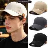BEAUTYSTARTING Men's Solid Color Oversized Peaked Cap 60-65cm Adjustable UV Protection Baseball Cap 