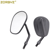 New ZORBYZ Universal Motorcycle Black Aluminium Oval Rearview Side Mirrors For Honda Scooter GN250 G