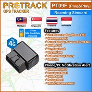 [Singapore, Thailand & Malaysia] GPS Tracker PT09F 4G # OBD2 Plug&Play Easy Installation # SimCard W