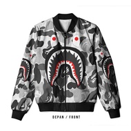 [ALBANYWARD] Jaket Bomber Tema CAMO BAPE SHARK 3D FullPrint Sublimation