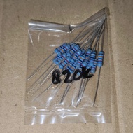 R 820K Ohm 0.5 W Metal Film 1 Percent Resistor 820 K Kilo 820KOhm 0.5W 20 Pcs