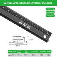 20/30/45cm Aluminum Straight Ruler Multifunctional Protective Ruler Anti Slip Laser Calibration Hand