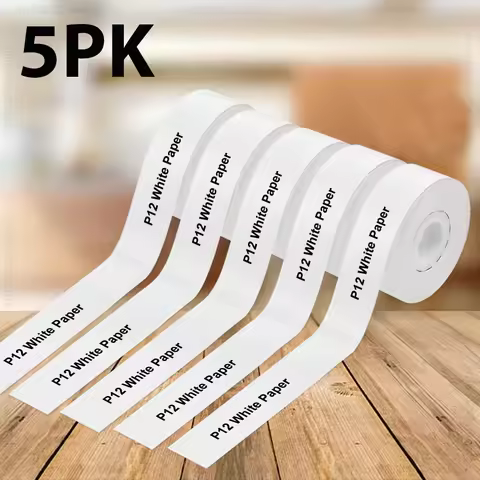1/3/5Roll P12 P15 Label Paper Waterproof Adhesive Thermal Label Sticker 15mmx7m Compatible Phomemo D
