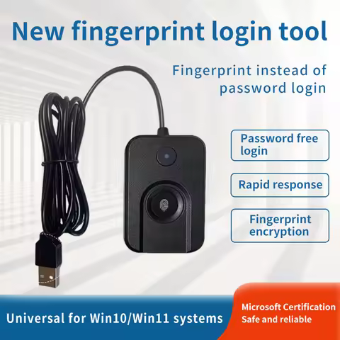 USB Fingerprint Reader for Laptop, Passwordless Login & One-Click Lock, Plug and Play for Win10/Win1