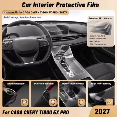 Car Interior Anti-scratch Center Console Media Dashboard Navigation TPU Protector Film For CAOA CHER