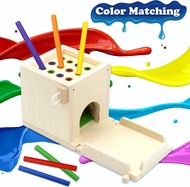 New 2023 4-In-1 Wooden Montessori Toy Play Kit Object Permanence Box Play Set With Coin Box Carrot Harvest Shape Sorter Ball Drop Toy
