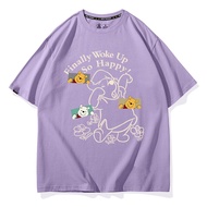 👕💥 Disney เสื้อยืดผู้หญิง Winnie The Pooh การ์ตูนพิมพ์การ์ตูนผ้าฝ้าย เสื้อยืด Harajuku Oversize Kawaii เสื้อยืดด้านบน Y2k เสื้อผ้า เสื้อยืด
