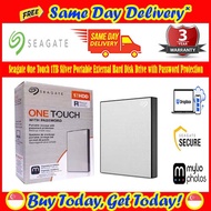 [Free Same Day Delivery*] Seagate One Touch 1TB Silver Portable External Hard Disk Drive with Password Protection.(*Order Before 2pm on working day, will deliver the same day, Order after 2pm, will deliver next working day.)