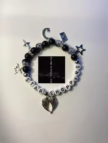Handmade lil peep star shopping bones suicideboys teamsesh Billie elish inspired bracelet|y2k moon j