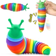 Decompression Toy 3D Slug the Caterpillar Snails Colorful Puzzle Bionic Vent Anti-Anxiety Sensory Toys for Children Aldult Gift