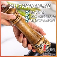 Salt Pepper Manual Grinder Black Paper Lada Hitam Wood Grinder Adjustable Pengisar Lada Garam Manual