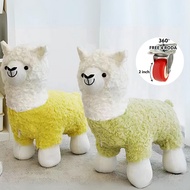 Cute Alpaca Character Children's Chair with 360 Wheels Modern Minimalist Children's Toy Chair