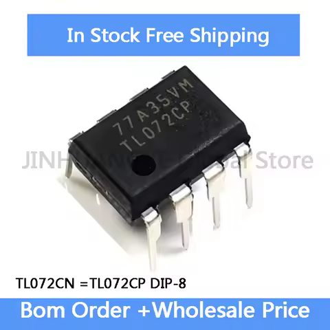10Pcs TL072CN TL072 TL072C TL072CP DIP-8 = NJM072D 072D Amplifiers - Op Amps Dual Low Noise JFET new