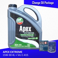 PERTUA Apex Extreme Gasoline Engine Oil 15W-30 Change Oil Bundle for Mitsubishi Lancer / Galant / Mi