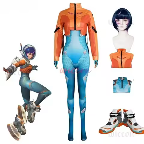 Overwatch 2 Juno Cosplay Costumes Wig Suit Fullset Shoes Support Hero Cloth Halloween Carnival Outfi