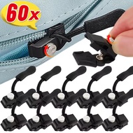 60Pcs Universal Instant Zipper Heads - Zipper Repair Kit - For Jacket, Luggage Bag - 3 Sizes, Detach