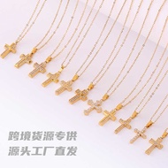 Cross-Border and Light Luxury Cross Necklace Gothic Women's Non-Fadin