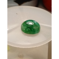 Batu Zamrud Asli 5.75 carat  OVAL CABOCHON Cut 12 X 10 X 5 MM Translucent ZAMBIA Green Emerald .+ IKAT CINCIN
