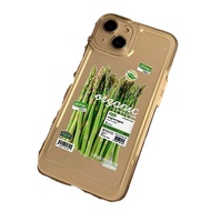Veggie Fresh Phone Case Organic Asparagus Packaging-Inspired Golden Clear Protective