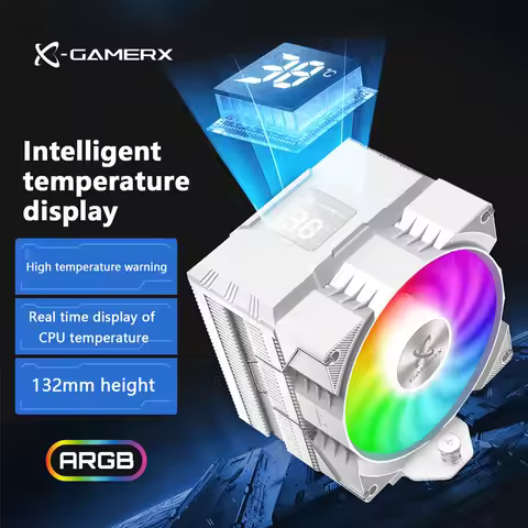 Power Train X-Gamerx Z-1300 ARGB 4 Heat pipes CPU Cooler with Digital Temperature Display Air-Cooler