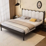 Thickened Black&White Bed Double Bed Queen Bed Soft Bag Bed Metal Bedframe 1 1.2M Metal Bed .2M