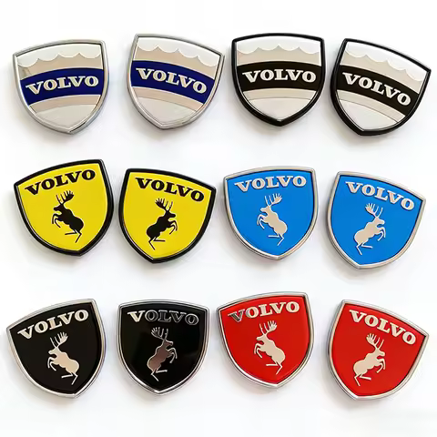 2PCS 3D Stereo Moose Logo Shield Badge Car Body Trunk Sticker for Volvo V50 S60 XC60 S40 XC40 XC90 V
