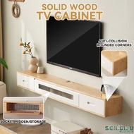 SENBIJU Tv Console Cabinet Solid Wood Wall Hanging TV Cabinet Hanging Wall Living Room Bedroom Narrow TV Cabinet Coffee Table Combination VSVF