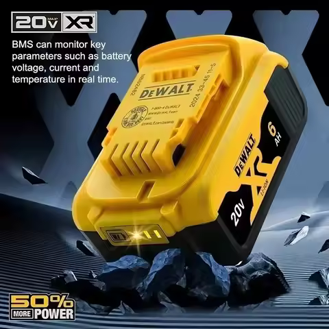 Original Dewalt 20V Battery, dewalt 2AH/5AH/6AH Rechargeable Lithium-Ion Battery, Dewalt DCB206 Powe