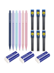 可愛自動鉛筆套裝,6入組0.5mm和0.7mm彩色鉛筆,6入組自動筆帶72支hb鉛筆芯,美學機械鉛筆適合女生寫作