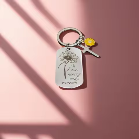 Customized Stainless Steel Creative Military Tag Keychain Gift Logo Pendant Him Personalized Keychai