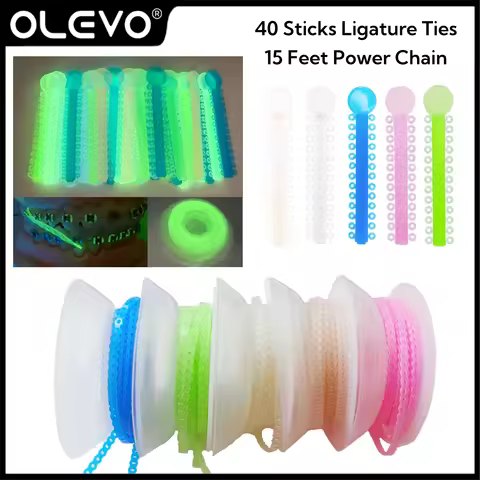 Dental Orthodontic Ligature Ties Elastic Ultra Power Chains Night-Light Luminous Colorful Bands for 