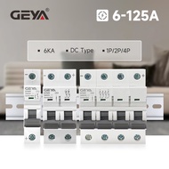GEYA Solar DC Circuit Breaker 1P 2P 4P MCB 6/10/16/25/32/40/50/63/80/100/125Amp PV Isolation switch