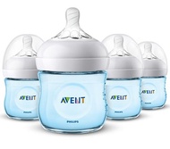 Philips Avent Natural Baby Bottle 4oz 4pc/pck Blue