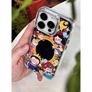 Phone Phone Case Suitable for iPhone 6 7 8 plus x xs xr xsmax 11 12 13 14 Pro max mini New Mirror Surface-Painted Fairy Tale Magic Mirror+DIY Sticker Diamond Shock-resistant All-Inclusive Protective Case Shell KNSX