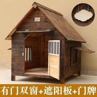 Rainproof Waterproof Outdoor Carbonized Wood Dog House Solid Wood Kennel Cat Kennel Dog Cage Teddy Kennel Dog House Pet Kennel Dog House