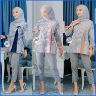 Blouse Batik Wanita Modern / Blouse Lengan Panjang / Atasan Wanita