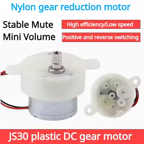 JS30 Micro Gear Motor DC 6V Plastic Gear Electric Motor 5RPM 100RPM Φ5mm D Shaft Reversible for Auto