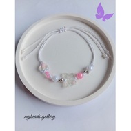 Butterfly Drawstring Bead Bracelet Jade String Butterfly Bead Bracelet/ Jade String Bead Bracelet/