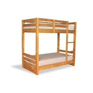 Simple Minimalist Solid Teak Wood Tate Double Decker Bunk Bed Scandinavian Bedroom