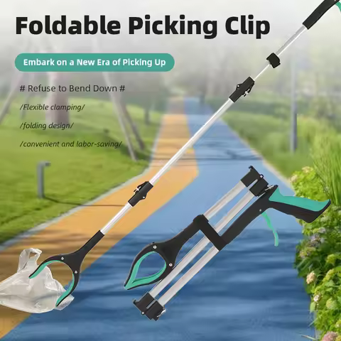 Sanitation Garbage Picker 91cm 109cm Tri-fold Foldable Gripper Long Handle Pickup Clip Garbage Leaf 