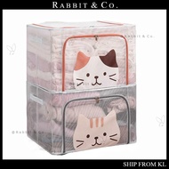 R&C Transparent Cute Cat Head Foldable Storage Box Waterproof Storage Organizers (22L/66L/100L) stor