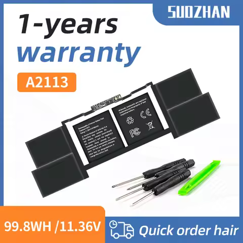 SUOZHAN 99.8WH A2113 Laptop Battery For Apple MacBook Pro Retina 16'' A2141 2019 EMC 3347 BTO/CTO MV